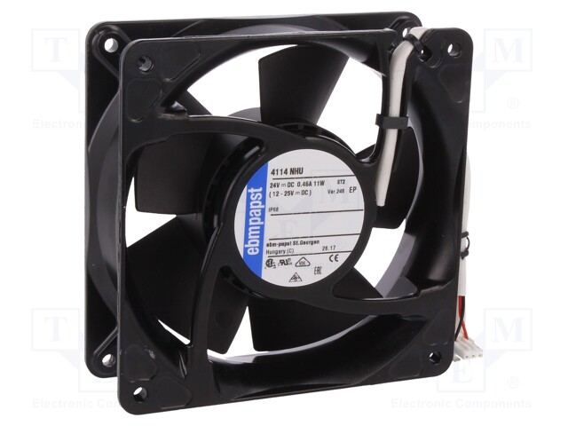 Fan: DC; axial; 24VDC; 119x119x38mm; 227m3/h; 56dBA; ball bearing