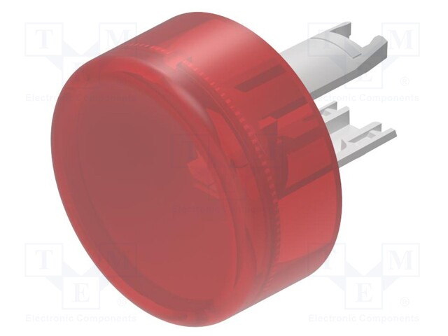 Actuator lens; 18; red; plastic; Ø13.8mm