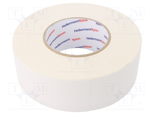 Tape: fixing; W: 50mm; L: 50m; white; -30÷80°C; 64N/cm; 10%