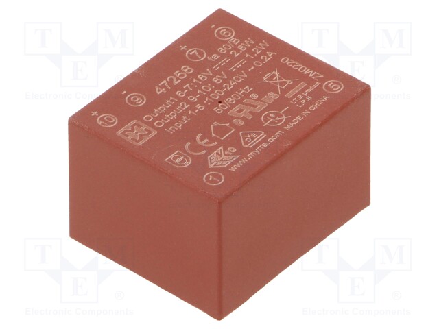 Converter: AC/DC; 4W; Uout: 18VDC; Iout: 150mA; 72%; Mounting: PCB