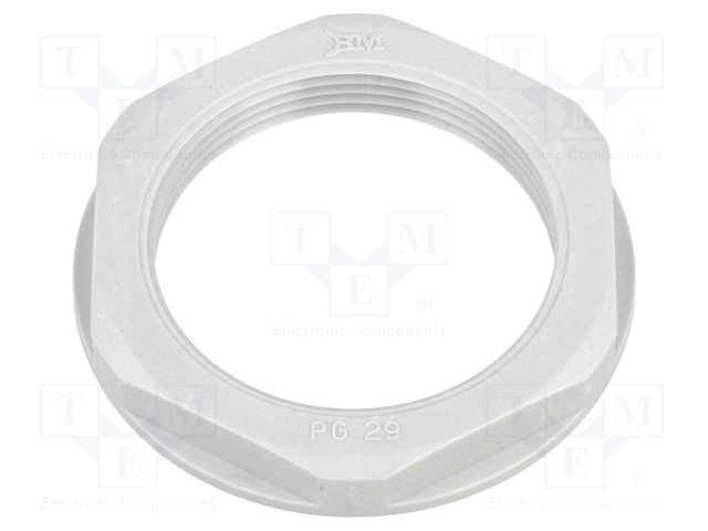 Nut; PG29; polyamide; 46mm; grey