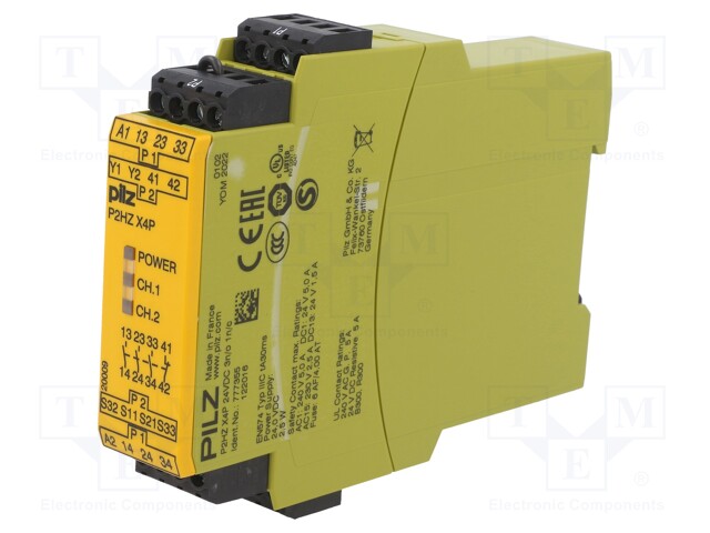 Module: safety relay; Series: P2HZ X4P; IN: 2; OUT: 4; Mounting: DIN