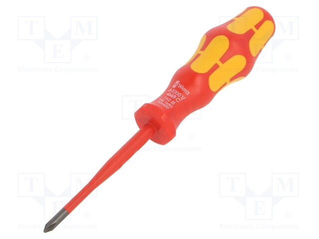 Screwdriver; insulated,slim; Phillips; PH1; Blade length: 80mm