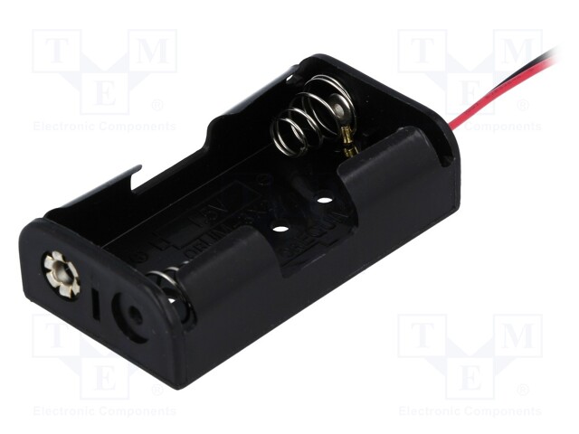 Holder; Leads: cables; Size: AA,R6; Batt.no: 2; Colour: black; 150mm