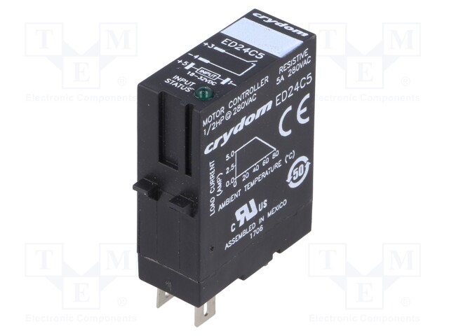 Relay: solid state; Ucntrl: 18÷32VDC; 5A; 24÷280VAC; socket