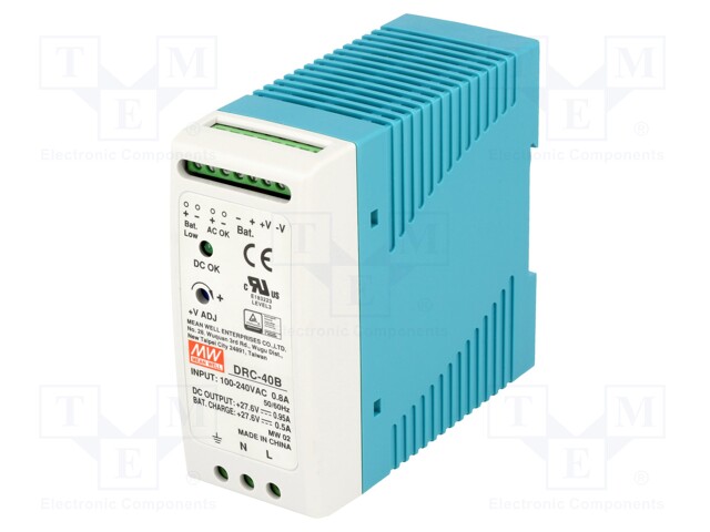 Power supply: switched-mode; buffer; 40.02W; 27.6VDC; 27.6VDC