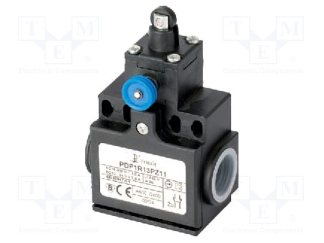 Limit switch; plastic roller Ø11mm,with reset; NO + NC; 10A