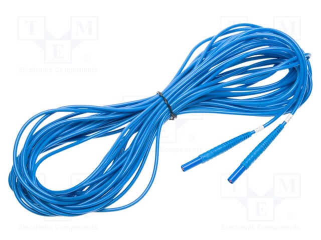 Test lead; banana plug-banana plug; Urated: 1kV; Len: 15m; blue