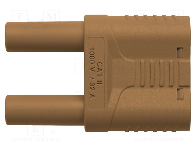 Stackable safety shunt; banana 4mm socket,banana 4mm plug x2