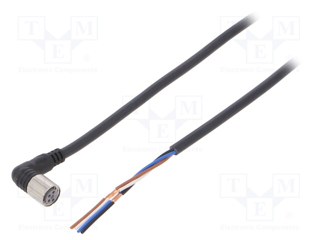 Connection lead; M8; PIN: 4; angled; 2m; plug; 1A; 0÷70°C; IP67