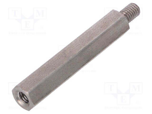 Screwed spacer sleeve; Int.thread: M6; 55mm; Ext.thread: M6