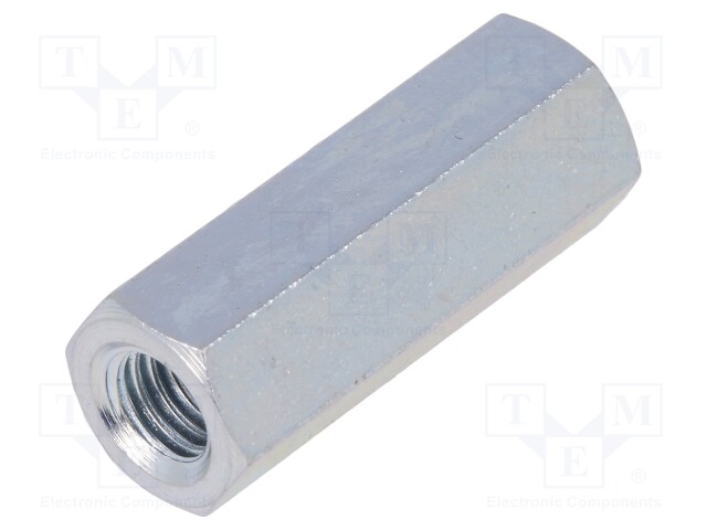 Screwed spacer sleeve; Int.thread: M5; 22mm; hexagonal; steel