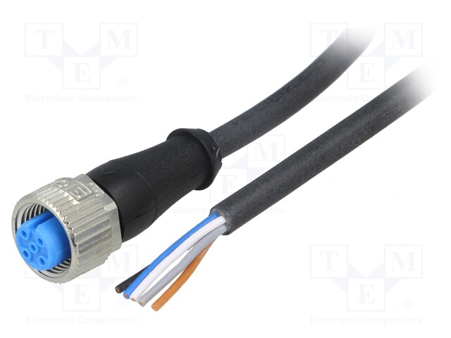 Connection lead; M12; PIN: 5; straight; 10m; plug; 125VAC; 4A; IP67