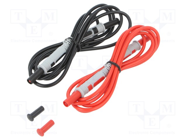 Test lead; silicone; 1.5m; 15A; red and black