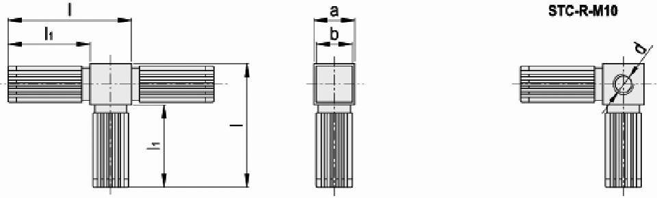 Mounting coupler; for profiles; Mat: polyamide; -30÷100°C; I: 77mm