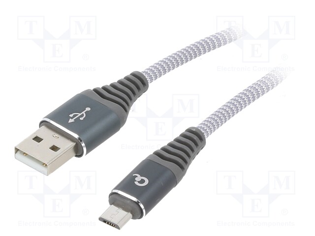 Cable; USB 2.0; USB A plug,USB B micro plug; gold-plated; 2m