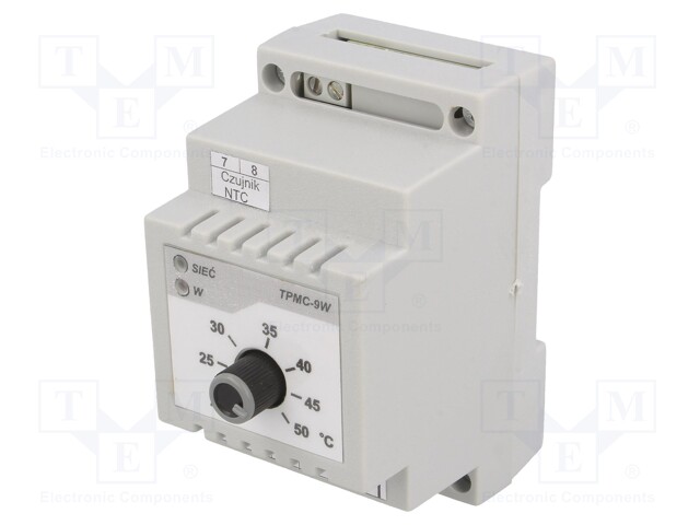 Module: regulator; NTC 47kOhm; temperature; NO,relay; DIN; 20÷50°C