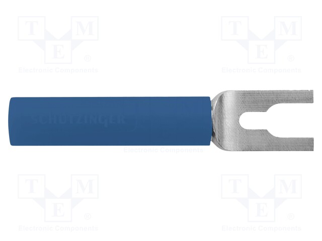 Plug; fork terminals; 20A; blue; 37mm; Plating: nickel plated; 10mΩ