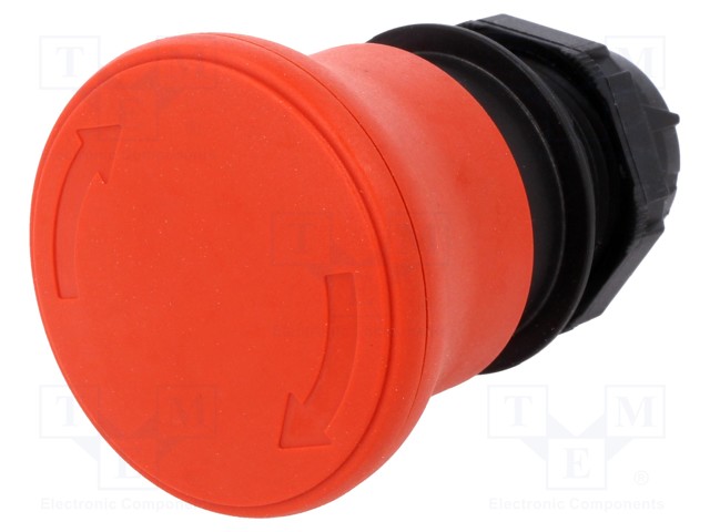 Switch: emergency stop; Stabl.pos: 2; 22mm; red; Illumin: none; IP66