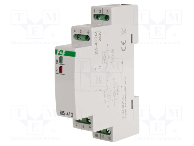 Relay: installation; bistable,impulse; NO/NC; 16A; -25÷50°C; IP20