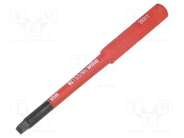 Screwdriver bit; square; #2; max.5.5Nm; 1kVAC; Overall len: 75mm