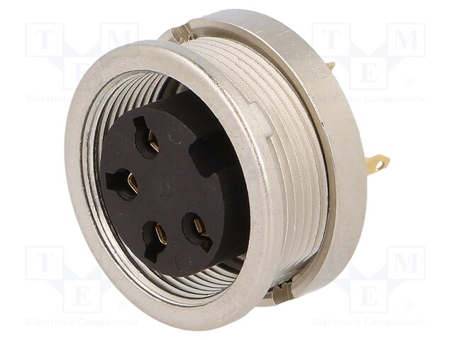 Connector: M16; female; IP40; socket; soldering; 250V; PIN: 4; 5A