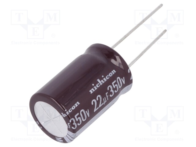 Capacitor: electrolytic; low impedance; THT; 22uF; 350VDC; ±20%