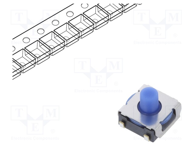 Microswitch TACT; SPST-NO; Pos: 2; 0.05A/24VDC; SMT; none; 3.5N