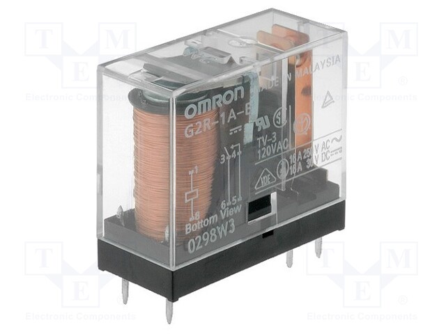 Relay: electromagnetic; SPST-NO; Ucoil: 5VDC; 16A/250VAC; toff: 5ms