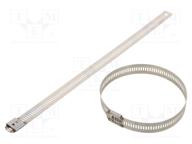 Cable tie; L: 250mm; W: 12mm; acid resistant steel AISI 316; 1112N