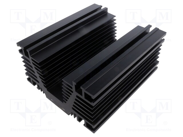 Heatsink: extruded; grilled; black; L: 200mm; W: 176mm; H: 98mm