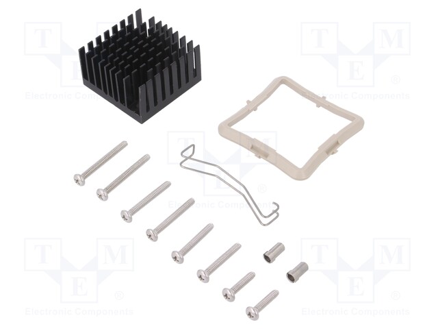 Heatsink: extruded; grilled; black; L: 35mm; W: 35mm; H: 19.5mm