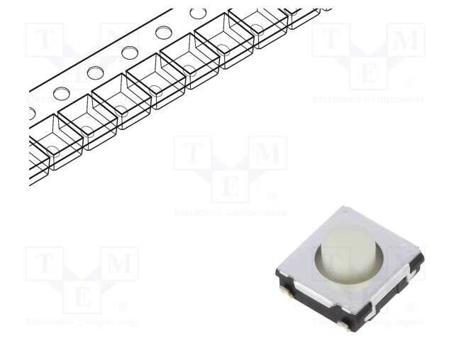 Microswitch TACT; SPST; Pos: 2; 0.02A/15VDC; SMT; none; 0.5N; 3.1mm