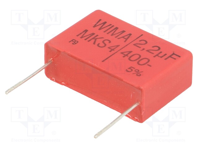 Capacitor: polyester; 2.2uF; 200VAC; 400VDC; Pitch: 27.5mm; ±5%