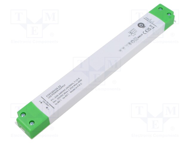 Power supply: switching; LED; 30W; 24VDC; 1.25A; 220÷240VAC; OUT: 1