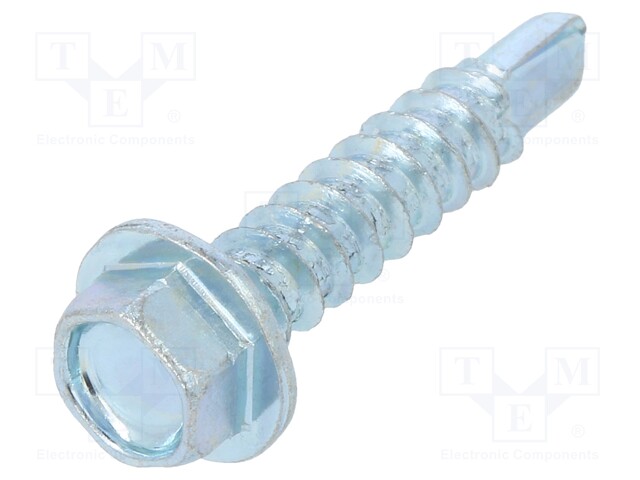 Screw; for metal; 3,9x19; Head: hexagonal; hardened steel; zinc