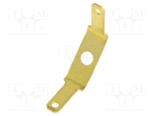 Terminal: flat; 2.8mm; 0.5mm; male; M2; double; screw; brass