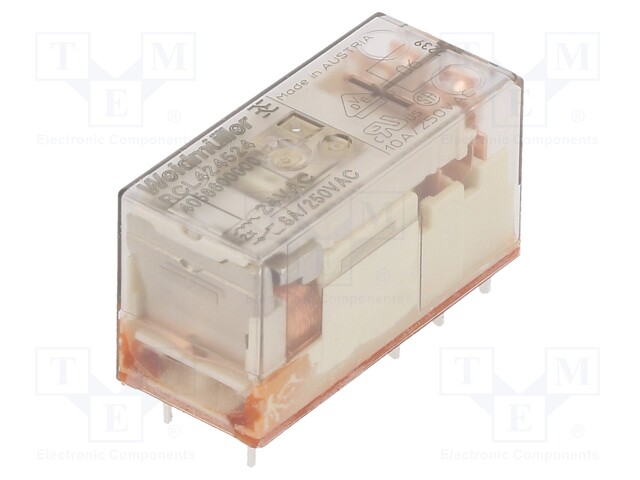 Relay: electromagnetic; DPDT; Ucoil: 24VAC; 8A; max.250VAC; 350Ω