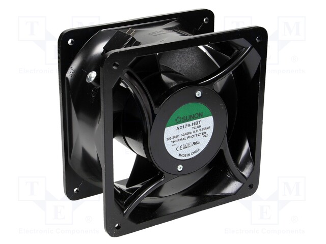 Fan: AC; axial; 230VAC; 176x176x89mm; 535(±10%)m3/h; 62dBA; 2800rpm