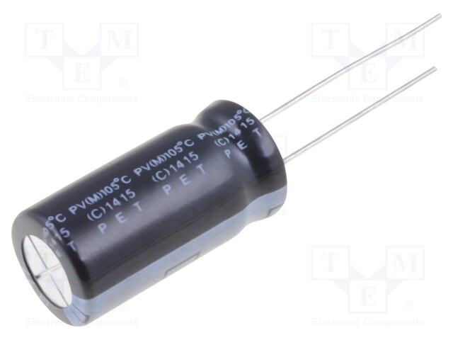 Capacitor: electrolytic; THT; 22uF; 400VDC; Ø12x25mm; Pitch: 5mm