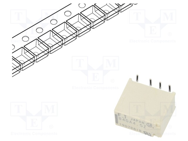 Relay: electromagnetic; DPDT; Ucoil: 4.5VDC; 0.3A/125VAC; 1A/30VDC