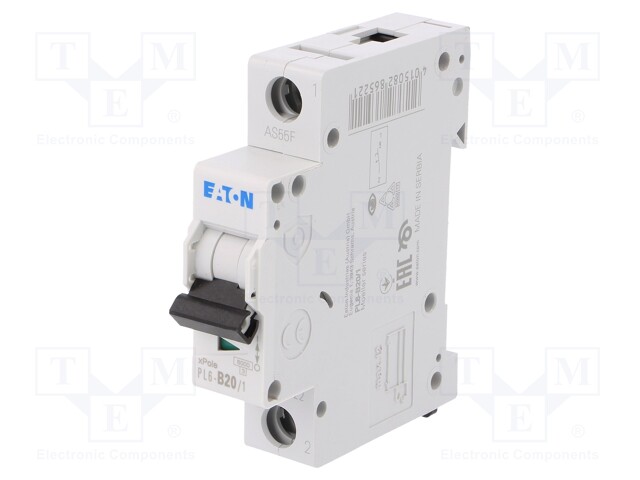 Circuit breaker; 230/400VAC; Inom: 20A; Poles: 1; DIN; Charact: B