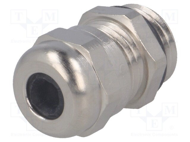 Cable gland; PG7; IP68; Mat: brass; Body plating: nickel