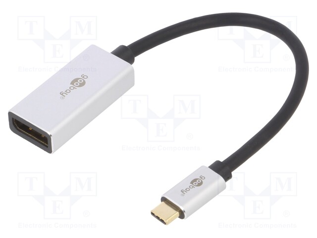 Adapter; DisplayPort 1.4,HDCP 2.2; gold-plated; 0.15m; black