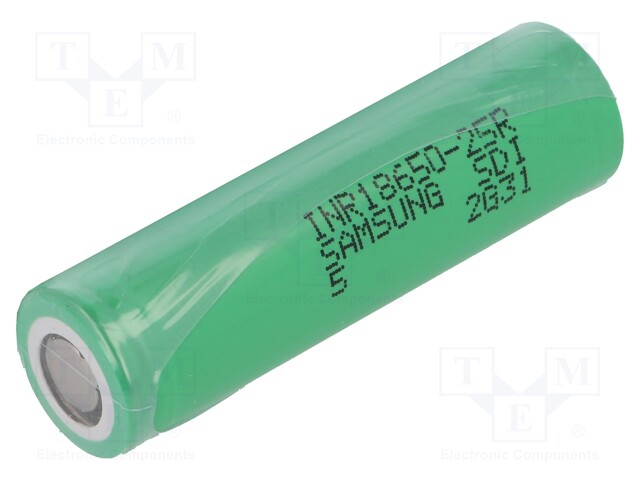 Re-battery: Li-Ion; MR18650; 3.6V; 2.5Ah; Ø18.3x65mm; 20A