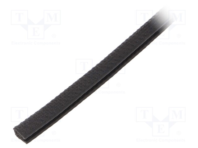 Hole and edge shield; PVC; L: 10m; black; H: 11.4mm; W: 9mm