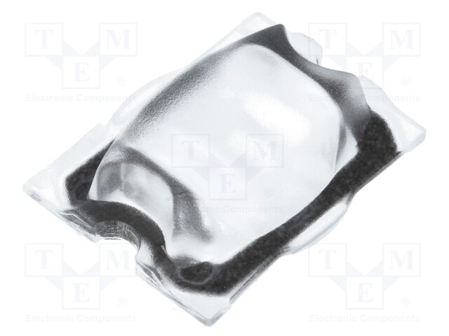 LED lens; rectangular; Mat: PMMA plexiglass; transparent; H: 5.2mm