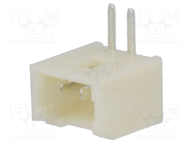 Socket; wire-board; male; 1.25mm; PIN: 2; THT; 125V; 1A; tinned