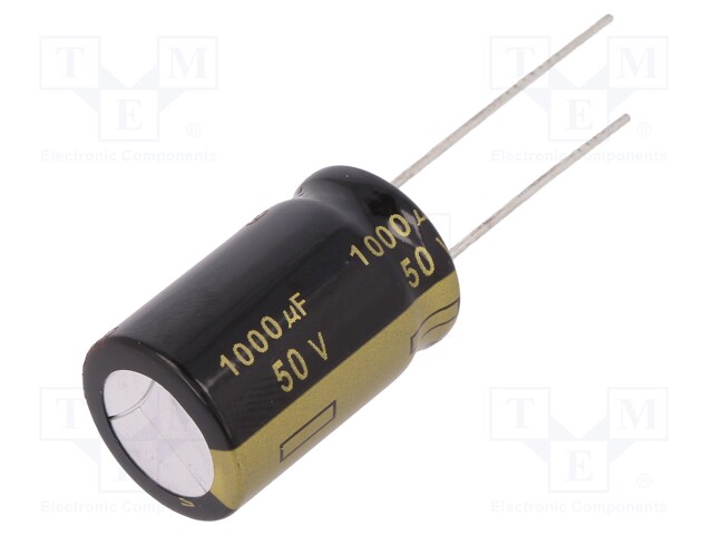 Capacitor: electrolytic; low impedance; THT; 1000uF; 50VDC; ±20%