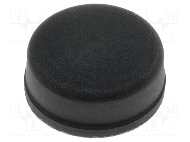 Self-adhesive foot; black; rubber; A: 11mm; B: 10.5mm; E: 5mm